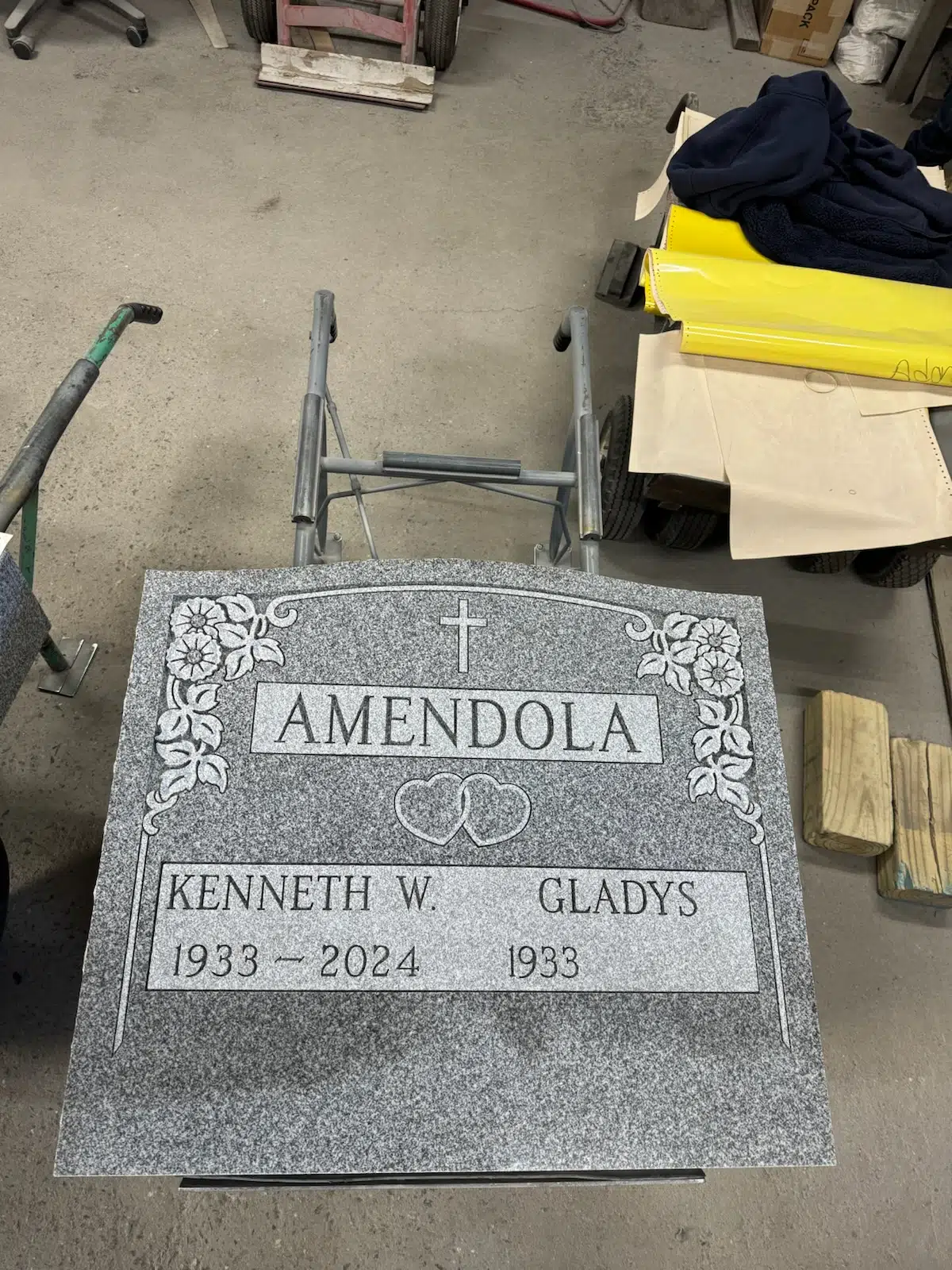 Granite Headstone Design hand-carved by Unique Memorial Designs in NJ — image 2